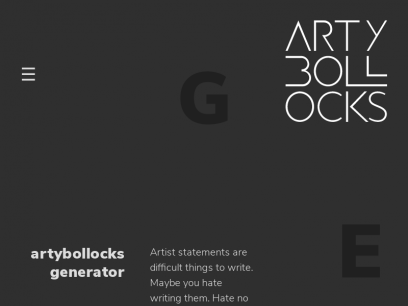 Instant artist statement | artybollocks generator