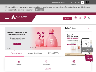 
	Personal Banking | Internet Banking | Corporate, NRI Banking Services Online - Axis Bank |

