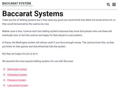 Baccarat System