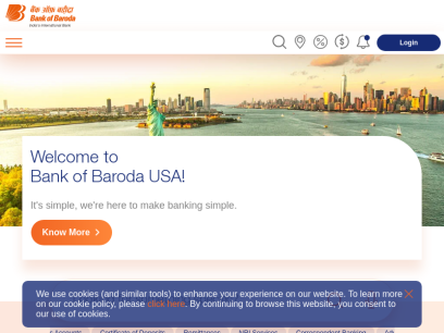 Bank of Baroda, USA - Premier Indian National Bank provides Rupee Remittance to India from USA.