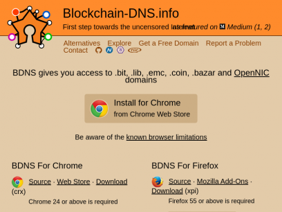 Blockchain-DNS.info &ndash; Blockchain Name Resolver
