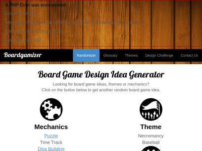 Board Game Design Idea Generator - Boardgamizer