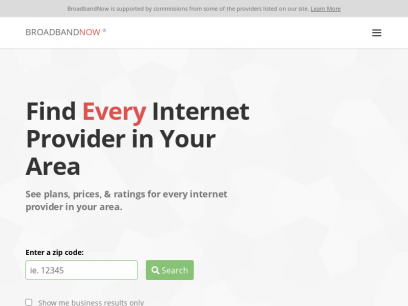 Find Internet Providers in Your Area | BroadbandNow.com