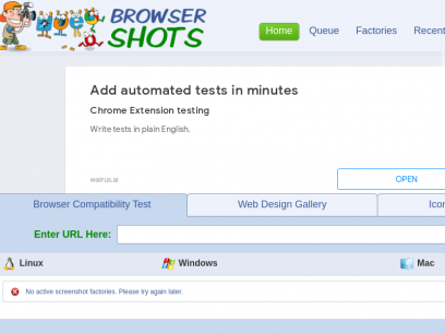 Check Browser Compatibility, Cross Platform Browser Test - Browsershots