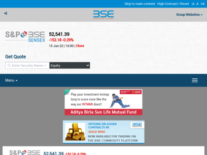 BSE (formerly Bombay Stock Exchange) | Live Stock Market updates for S&amp;P BSE SENSEX, Stock Price, Company News &amp; Results