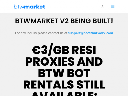 BTWMarket - Sneaker Bot rental marketplace. A part of BotsThatWork.