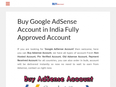 Buy AdSense Account Fully Approved - 100% Genuine
