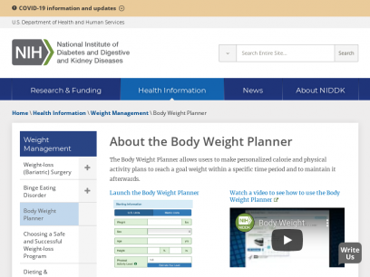 About the Body Weight Planner | NIDDK