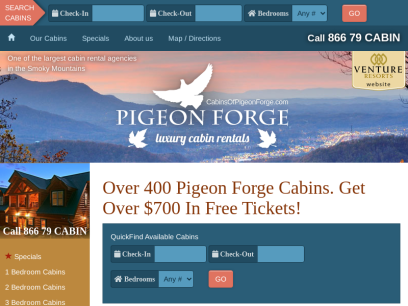 Pigeon Forge Cabin Rentals From $85. Get $700 In Free Tickets!