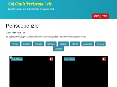 Periscope izle - Periscope Canlı Yayın