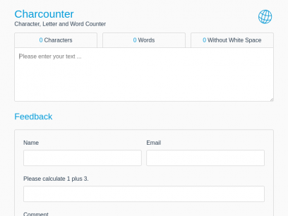 Character, Letter and Word Counter | Charcounter