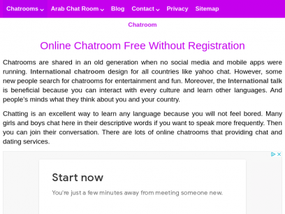 Chat registration international rooms without Free Video