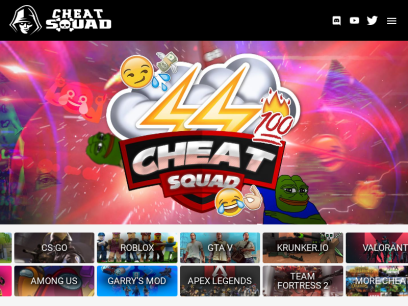 Free Hacks and Cheats for Minecraft, CSGO, Roblox, Garry's Mod, GTA V, Battlefield and more! | cheatsquad.gg