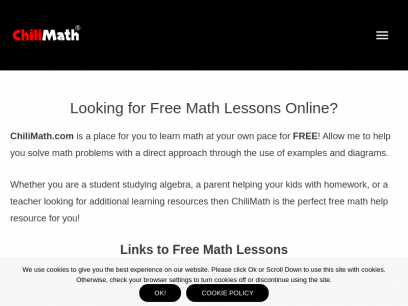 Free Math Lessons - ChiliMath