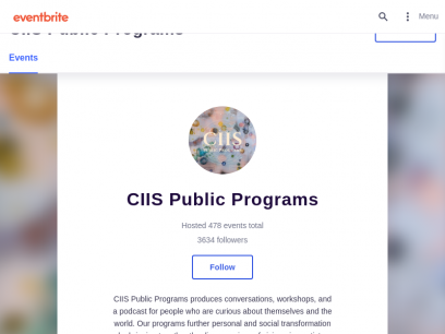 
    CIIS Public Programs  Events | Eventbrite
