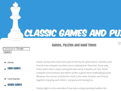 Games and Puzzles and Mazes, Oh My!