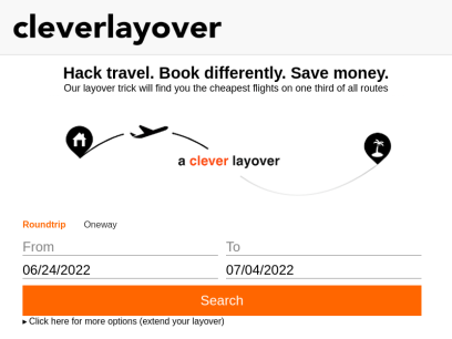 Search the cheapest flights on cleverlayover