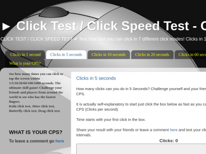 &#9658; Click Test / Click Speed Test - Check your CPS now!