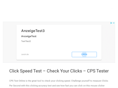 Click Speed Test - Check your Clicks