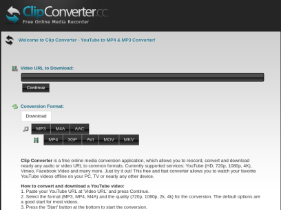 youtube clip converter cc