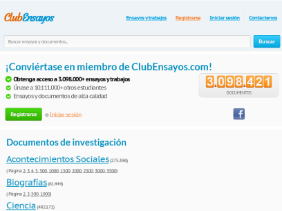 ClubEnsayos.com - 2.994.000+ Ensayos, monografías y trabajos de Investigación