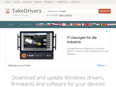 Download and update Windows drivers, firmwares and software for your devices