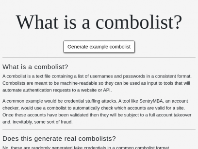 Combolist.org - What is a combolist?