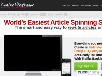 Content Professor - The World's Best Online Article Spinner &amp; Rewriter