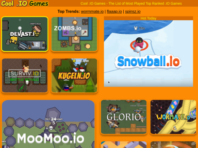 Cool .IO Games - The List of Most Played Top Ranked .IO Games