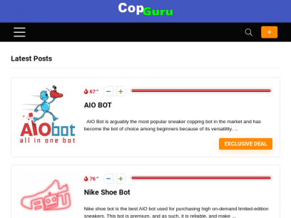 Cop Guru &bull; Sneaker Bots, Cook Group Monitors, ATC Service, Proxies, Servers