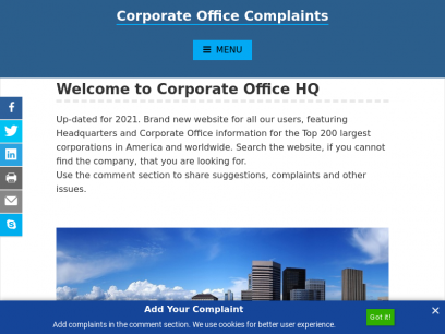 Corporate Office HQ Addresses, Phone Numbers &amp; Complaints