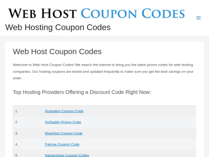 Web Hosting Coupon Code - Hosting Promo Codes!