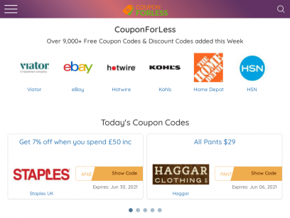 CouponForLess.com: Promo Codes, Coupons &amp; FREE Shipping Discounts