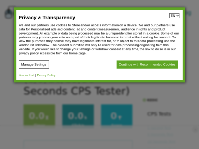 Click Speed Test - Test your clicks per second - CPSTester.com