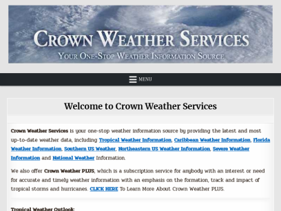 Crown Weather Services - Your One-Stop Source For Hurricane, Tropical Weather &amp; Severe Weather Information