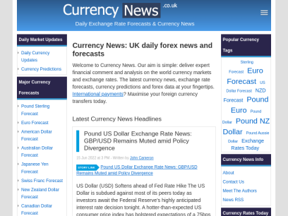 Currency News: UK Daily Forex News, Exchange Rate Forecast, Update, Outlook