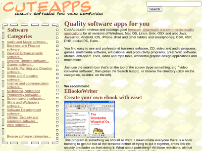 
CuteApps.com - Quality Software, Commercial, Free Downloads: Windows Linux Java MP3 Pocket PC Palm PocketPC PalmOs, Freeware, Shareware, Demo, Trial, best software program tool buy purchase, no crack serial
