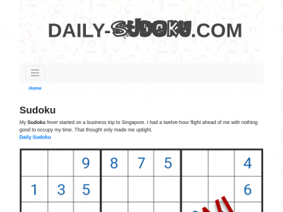 Sudoku - Solve online &amp; Print @ Daily Sudoku