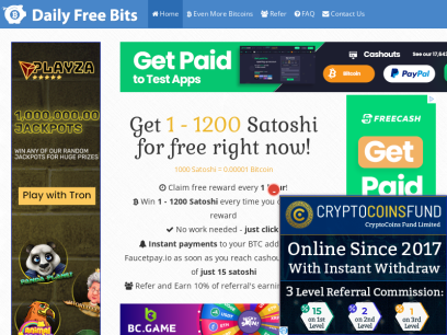 Home - Daily Free Bits - Win free Bitcoins daily!