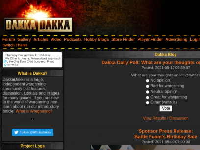 DakkaDakka - Wargaming and Warhammer 40k Forums, Articles and Gallery - Homepage