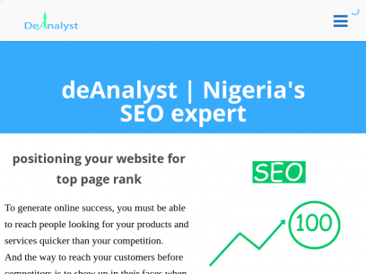 Nigeria&#039;s SEO expert​ - deAnalyst