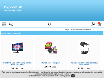 www.digicom.sk, predaj techniky cez internet
