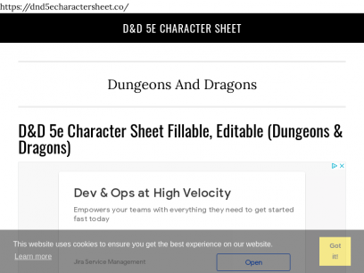 D&amp;D 5e Character Sheet Fillable, Editable (Dungeons &amp; Dragons) - D&amp;D 5e Character Sheet