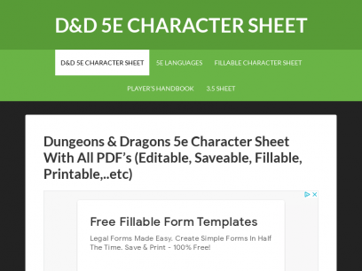 Dungeons &amp; Dragons 5e Character Sheet With All PDF&#039;s (Editable, Saveable, Fillable, Printable,..etc) - D&amp;D 5e character sheet