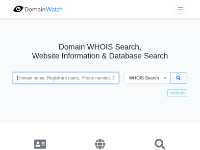 DomainWatch - Domain WHOIS Search, Website Information, Database Search