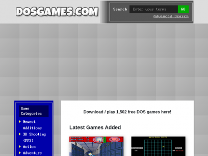 DOSGames.com Free DOS game downloads - Over 1,500 games
