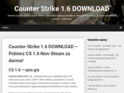 CS 1.6 Download - Counter-Strike 1.6 Non Steam pobierz