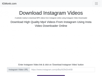 
Download Instagram Videos Online in MP4 Format
