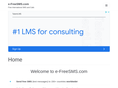 e-FreeSMS.com &#8211; Free International SMS and Calls