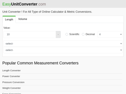 Unit Converter | Online Calculator, Measurements, Calculation